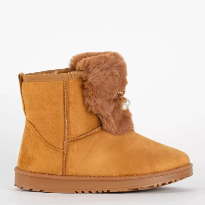 OUTLET Női teve hócsizma dekoratív Cioni- Shoes felsőrésszel