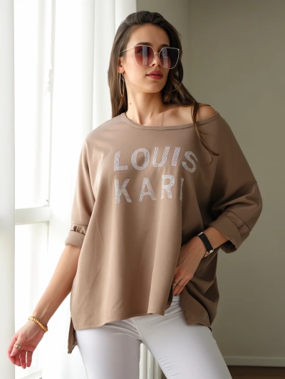 Royalfashion Női viszkóz blúz strasszköves felirattal