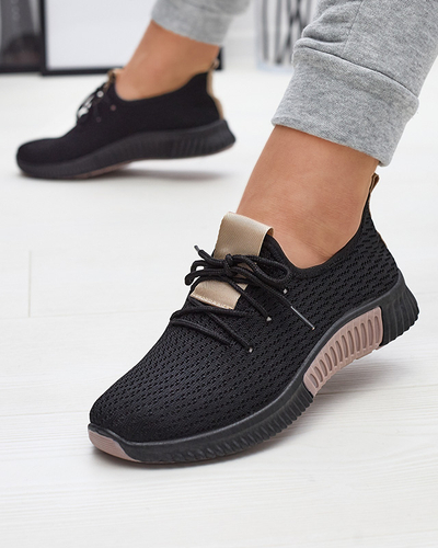 Fekete női sportcipő barna betéttel Keteti - Lábbeli