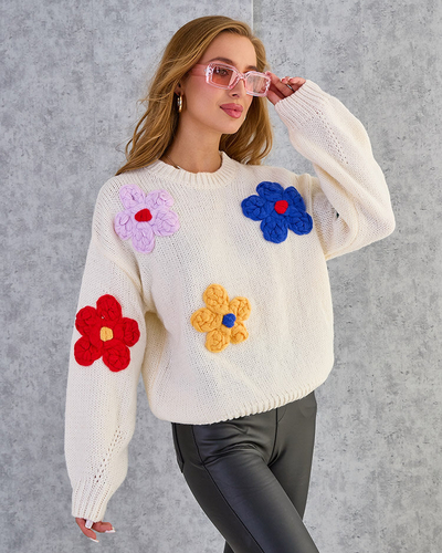 Royalfashion női virágos pulóver