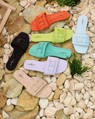 Royalfashion Neonzöld női flip-flopok csattal Rydr