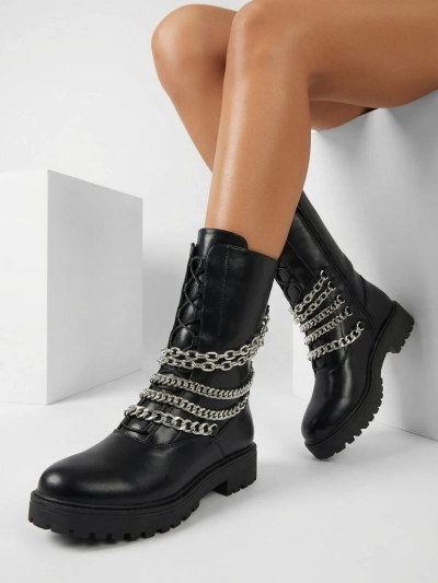 Royalfashion Női bagger csizma fekete színben Goserre