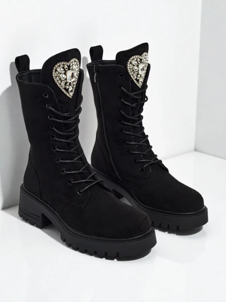 Luna Női Bokacsizma Fekete Bőr Elegáns Őszre