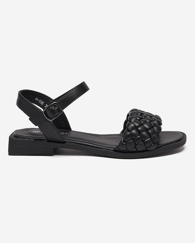 Női szandál fonott övvel fekete Opakhi- Lábbeli
