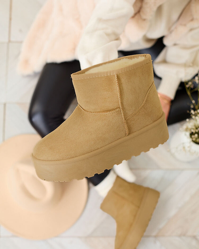 Royalfashion Világosbarna a'la platform női hócsizma Setolla