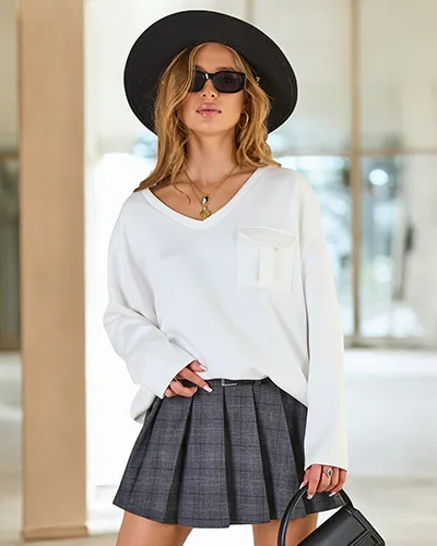 Royalfashion női pamut vékony pulóver