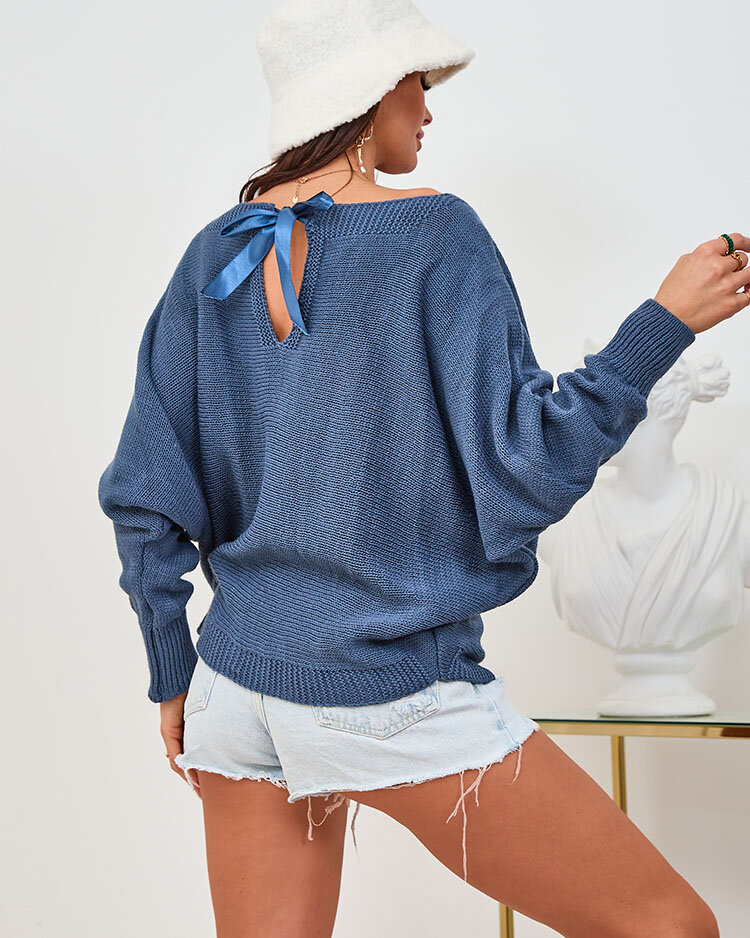 Royalfashion Női sötétkék pulóver