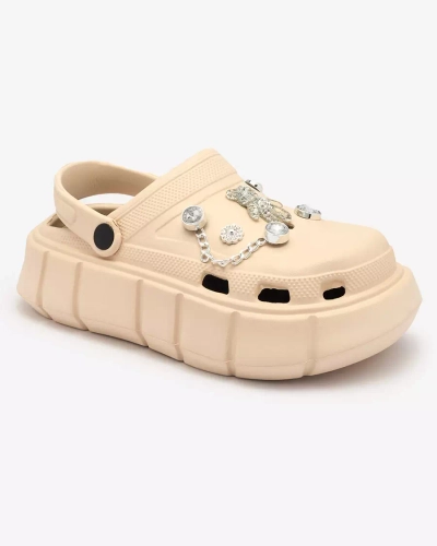 Royalfashion Bézs női gumi flip-flop Kooranza