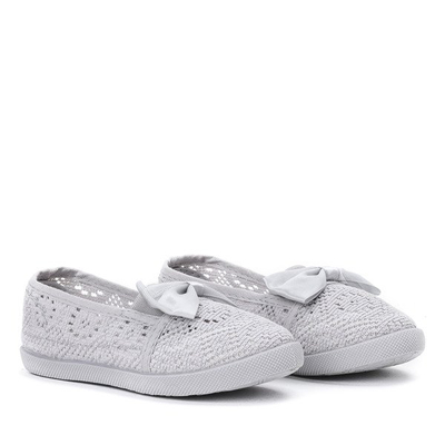 OUTLET Szürke lány tornacipő szatén masnival Sugar Boomb - Lábbeli