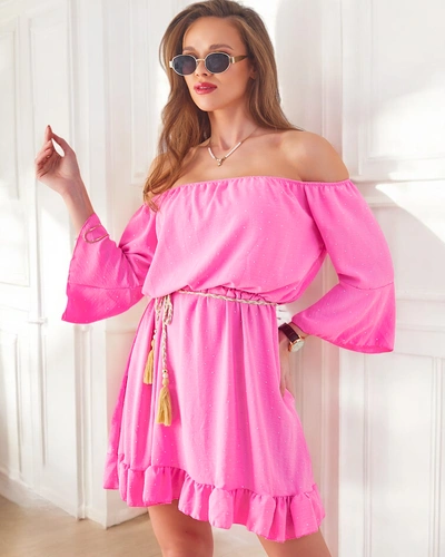 Royalfashion Női miniruha spanyol stílusban, hosszú ujjakkal és strasszokkal