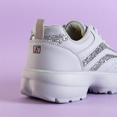 Világosszürke női sportcipő csillogással Undine - Lábbeli