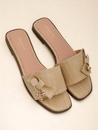 Royalfashion női szalmapapucs szandál Aurelia