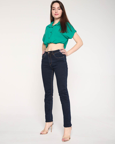 Sötétkék egyenes női PLUS SIZE farmer - Ruházat