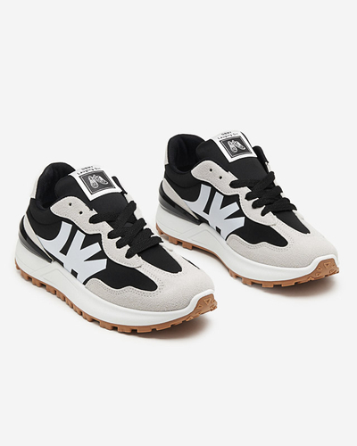 Női fekete tornacipő szürke Narisa betétekkel - Lábbeli