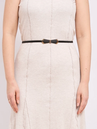 Melina fekete fém női öv díszes csattal, glamour stílusban