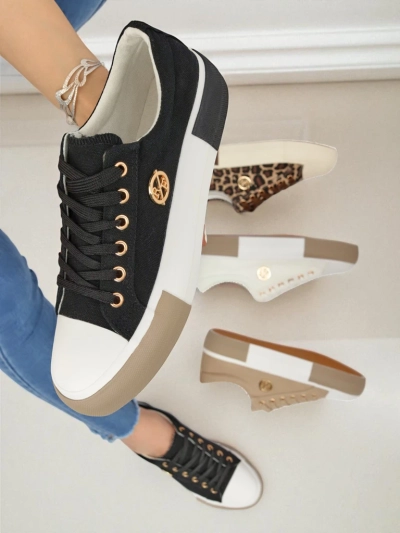 Fekete női Aurelio Canvas sportcipő