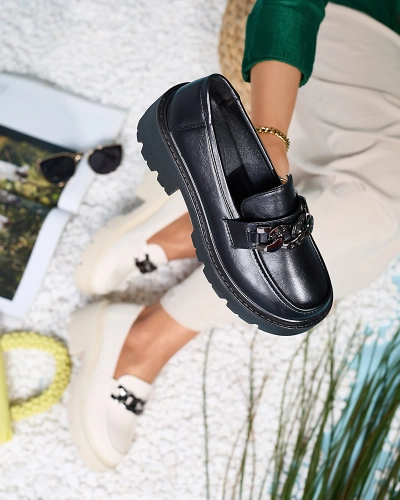 Royalfashion Női mokaszin fekete Lopolla