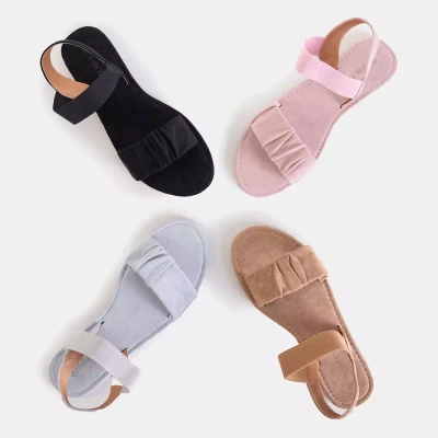 OUTLET Szürke női öko-velúr szandál Wiskonsin - Cipők