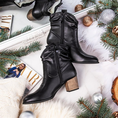 OUTLET Vincenza fekete meleg cowboy csizma - Lábbeli