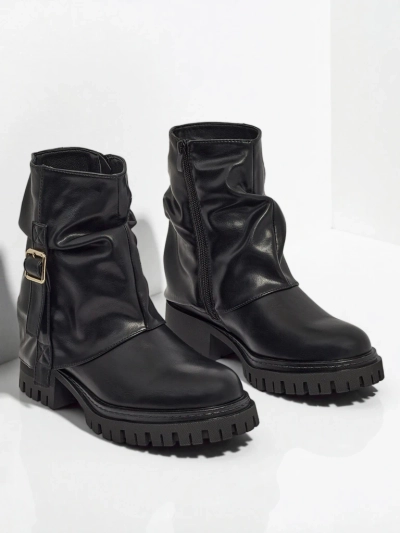 Magasított női Lunara öko bőr bokacsizma