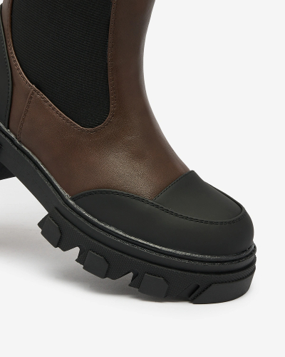 Royalfashion Sötétbarna női félárú csizma Blyss