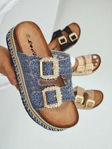 Royalfashion női szandálok strasszos csatokkal GlamCork