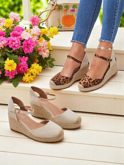 Aurelia Leopard Royalfashion női éksarkú cipő öko-bőr teve