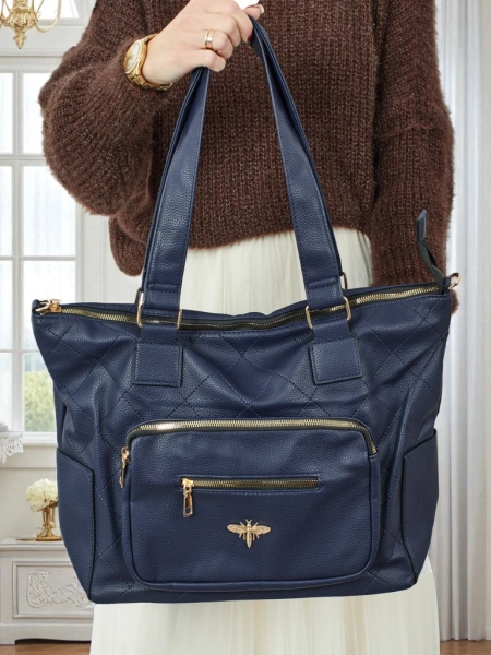 Marvaya női shopper táska, öko bőr, steppelt