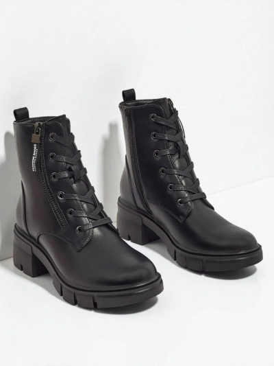 Nomelira női öko bőr fűzős bokacsizma