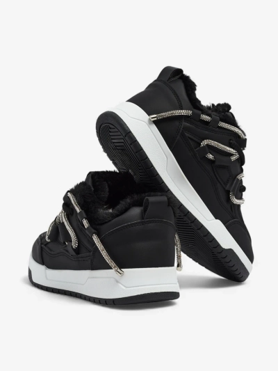 Luna Női Fekete Öko Bőr Sneakerek Mindennapi Használatra