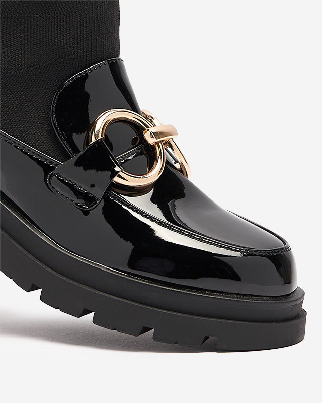 Fekete női csizma zoknival Accioi- Footwear