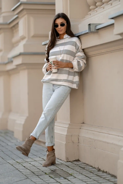 Royalfashion Thin női csíkos pulóver