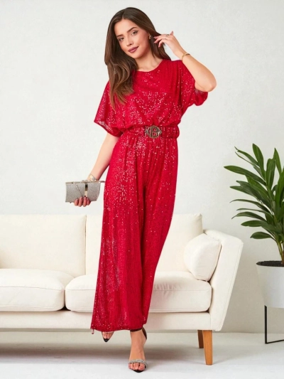 Royalfashion Női hosszú overall flitterekkel