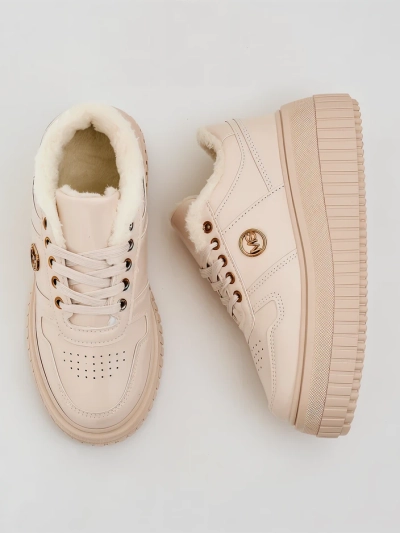 Royalfashion Melegített női tornacipő szőrmével Rozit