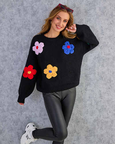 Royalfashion női virágos pulóver