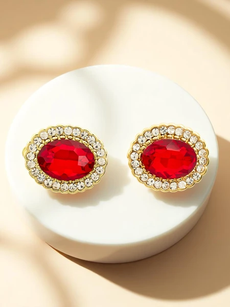 Royalfashion Női klipszes fülbevaló kristállyal és cirkónia kővel