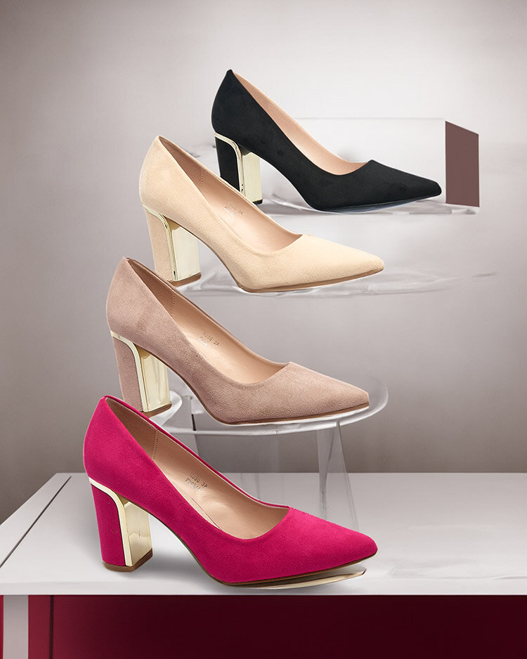 Royalfashion Bézs női öko velúr posztó pumpa Afrogosa