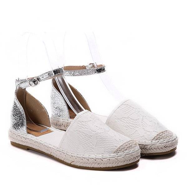 OUTLET Fehér és ezüst espadrillák Toren csattal - Cipők