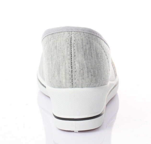 Szare trampki na koturnie - Obuwie