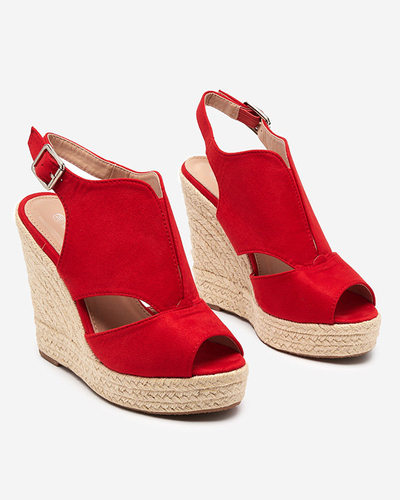 Piros eco velúr női ékszandál Devof - Footwear