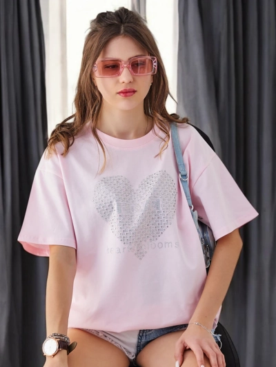 Royalfashion Női Póló LOVE Kristályokkal