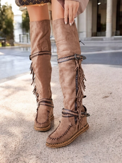 Royalfashion Női combföldig érő csizma Eliferse