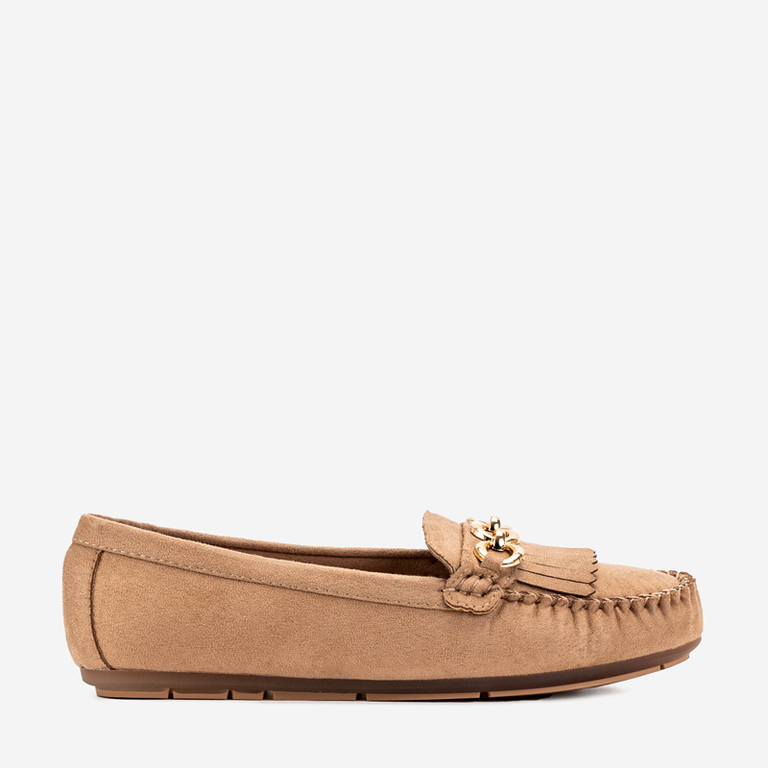 Világosbarna Terikala öko-velúr naplopók nőknek - Lábbeli