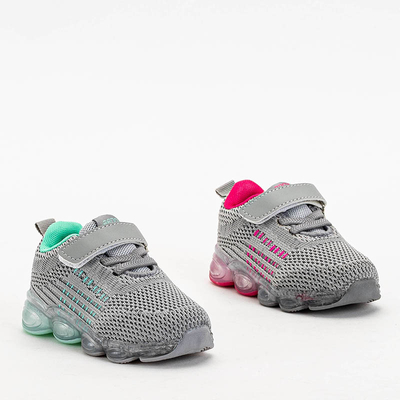 Szürke gyerek sportcipő rózsaszín elemekkel Dons - Footwear