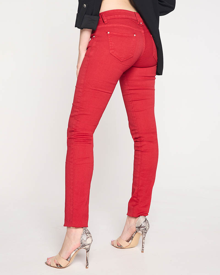 Női piros alacsony derékú nadrág- ruházat