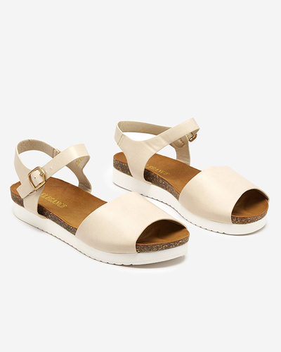 OUTLET Női bézs lapos szandál Astreas - Lábbeli