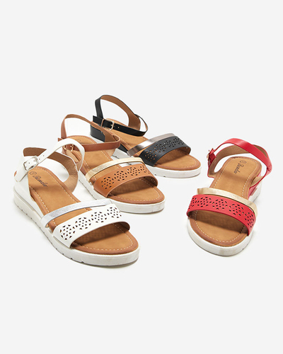 OUTLET Barna női szandál alacsony éken Dotif - Lábbeli