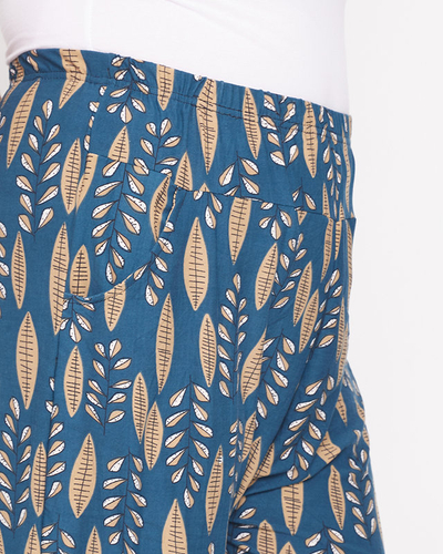 Zöld és bézs mintás női nadrág - Ruházat