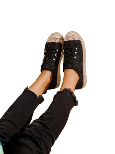 Royalfashion Női csipke sneaker flitterekkel Nille