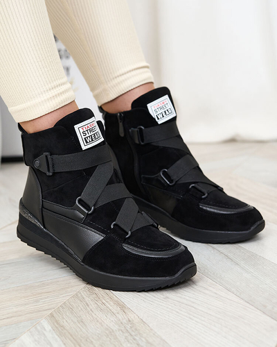 Royalfashion Fekete női sportcsizma Sattari